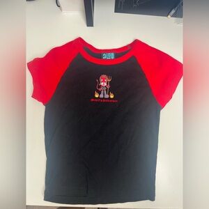 Zumiez Red and Black Graphic Crop Top